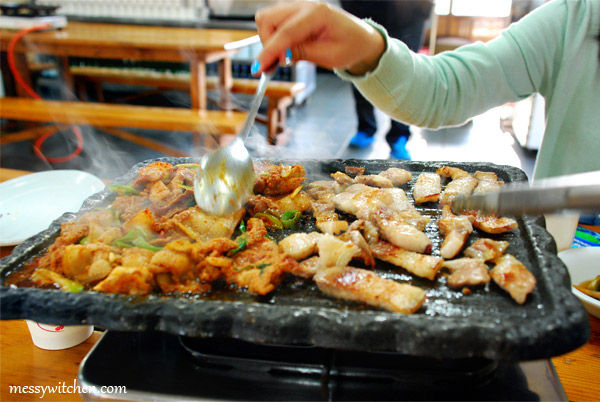 Jeju Black Pig Spicy & Pork Belly At Halla Restaurant @ Jeju-do, South Korea